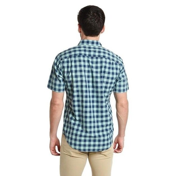 Faherty Ventura Buffalo Check Button Down Shirt Indigo Sea size Small - Picture 7 of 9